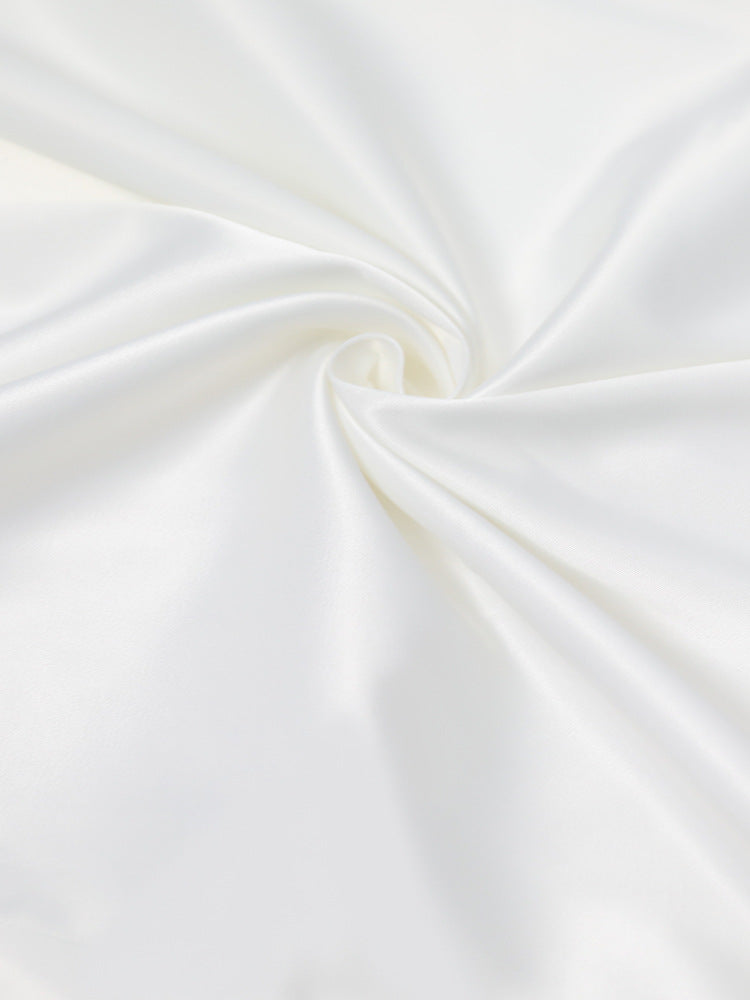 Damen Midikleid Satin mit Perlen Dekor