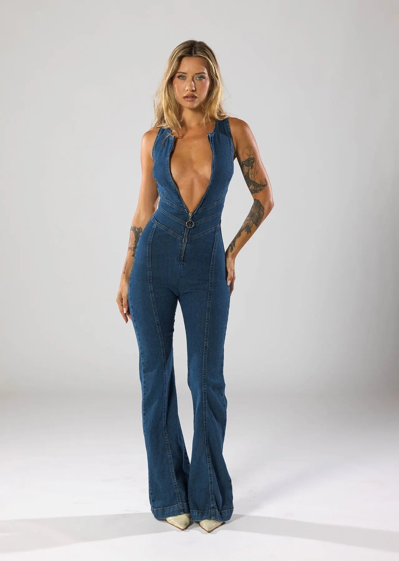 Damen Blauer Denim Overall - Norvielle