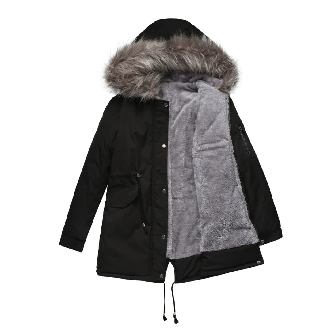 Damen Winterjacke Warm Langärmlig Wasserdicht