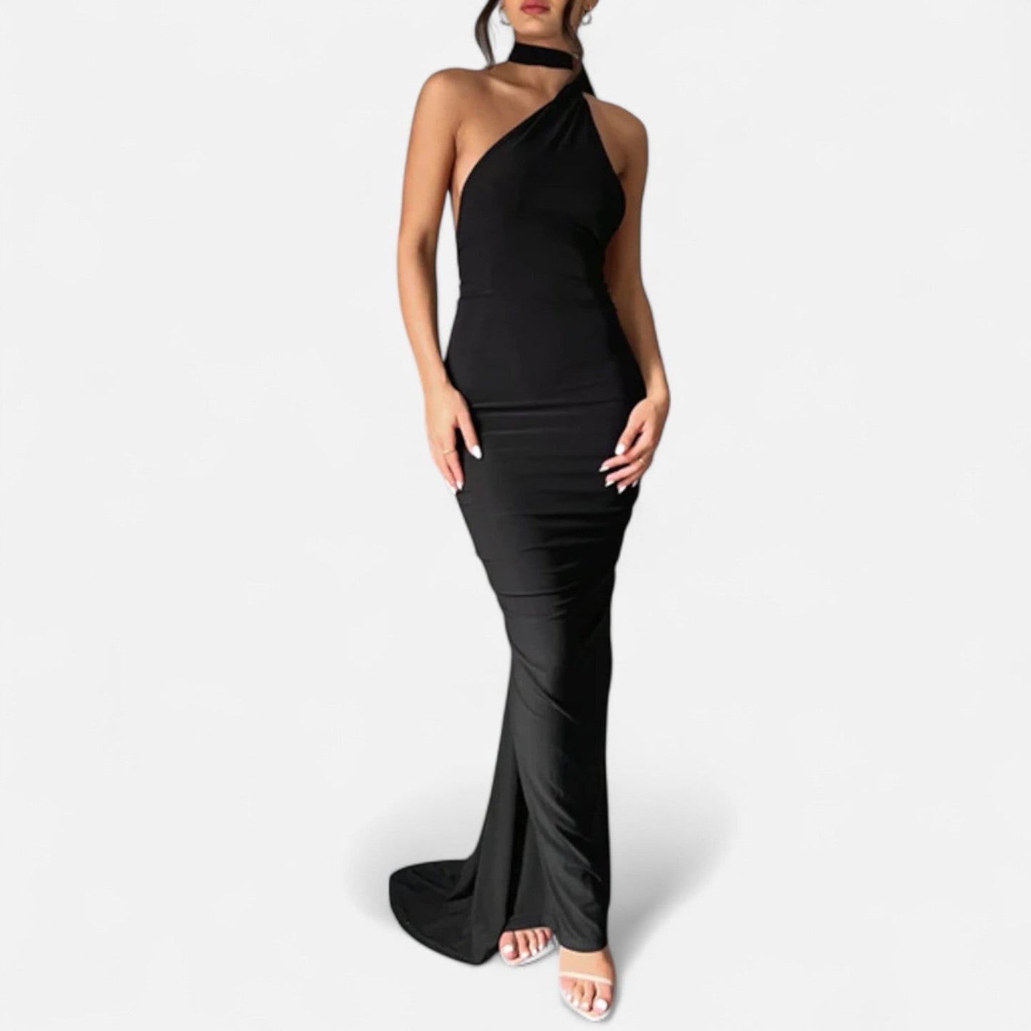 Damen Neckholder Maxikleid Ein Schulter Sommerkleid - Norvielle