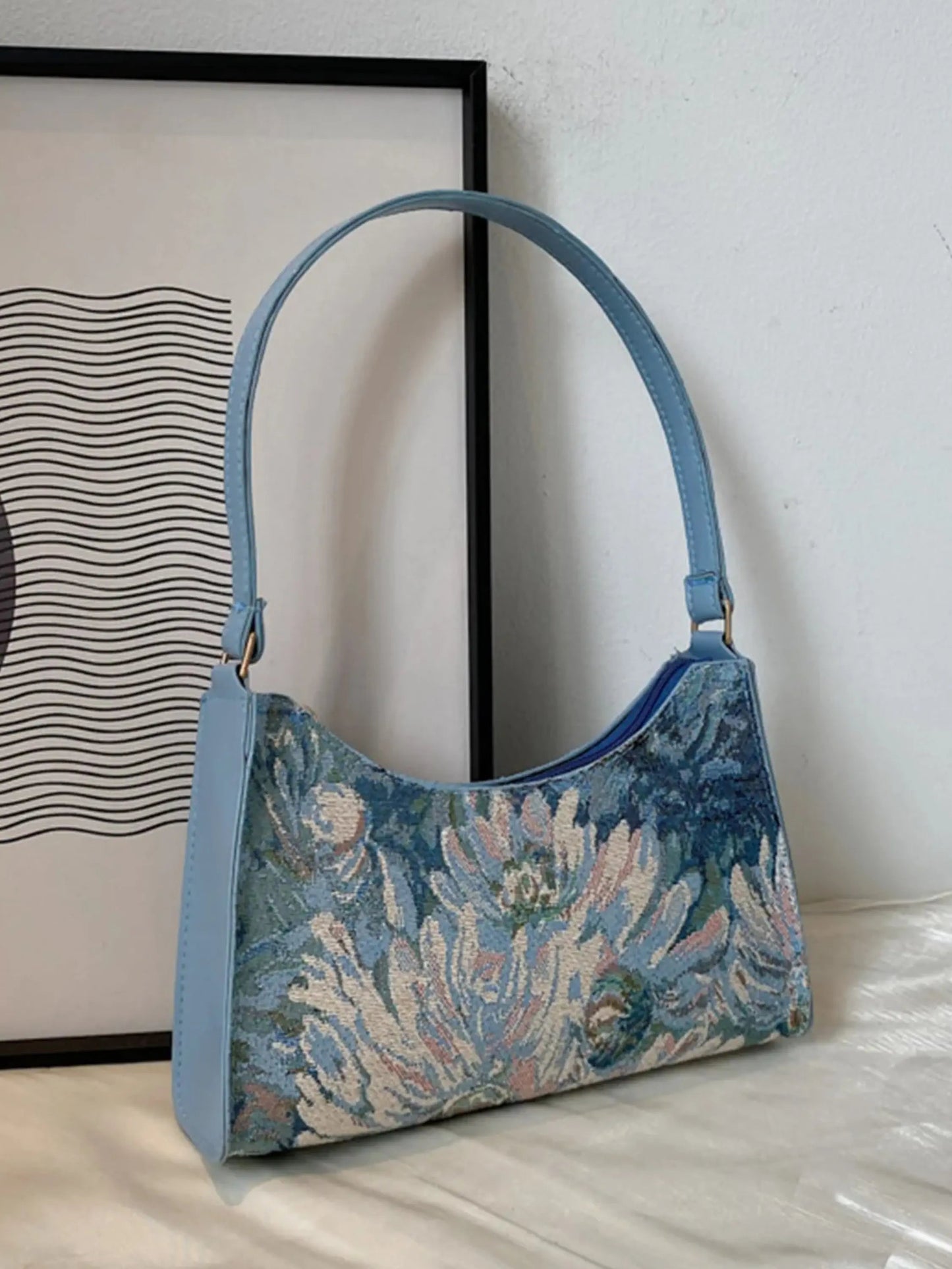 Frauen Rucksack Blumenmuster Umhängetasche Vintage Stil