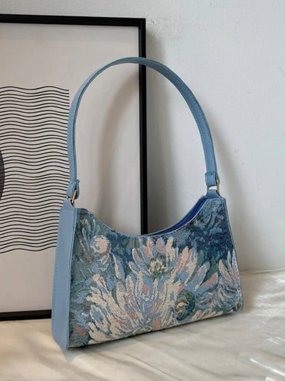 Frauen Rucksack Blumenmuster Umhängetasche Vintage Stil