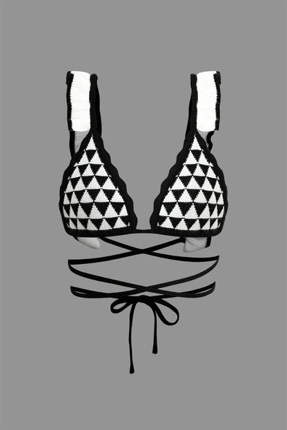 Häkel-Bikini-Set Damen Rüschenrock Strandbekleidung