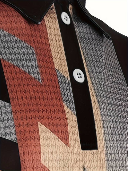Herren Polo-Shirt Lässig Vintage-Style