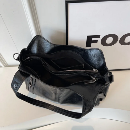 Vegane Damen Schultertasche Crossbody Braun
