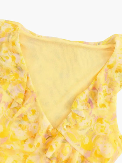 Geblümtes Frauen Minikleid mit Rüschen Sommerkleid