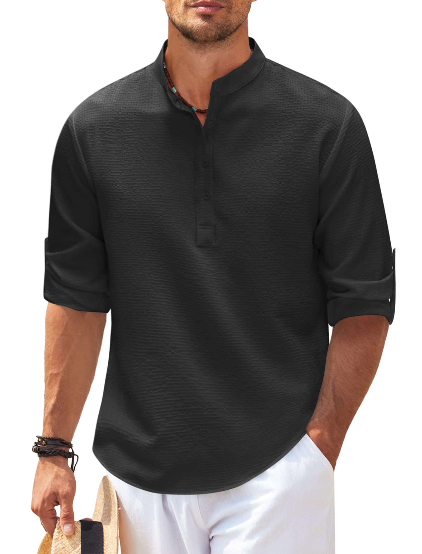 Herren Longsleeve Vielseitig Alltags- und Strandhemd - Norvielle