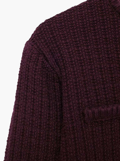 Damen Strickjacke Strukturiert Goldknöpfe