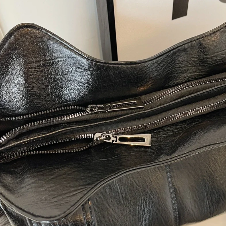 Vegane Damen Schultertasche Crossbody Braun