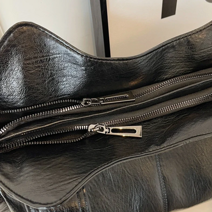 Vegane Damen Schultertasche Crossbody Braun
