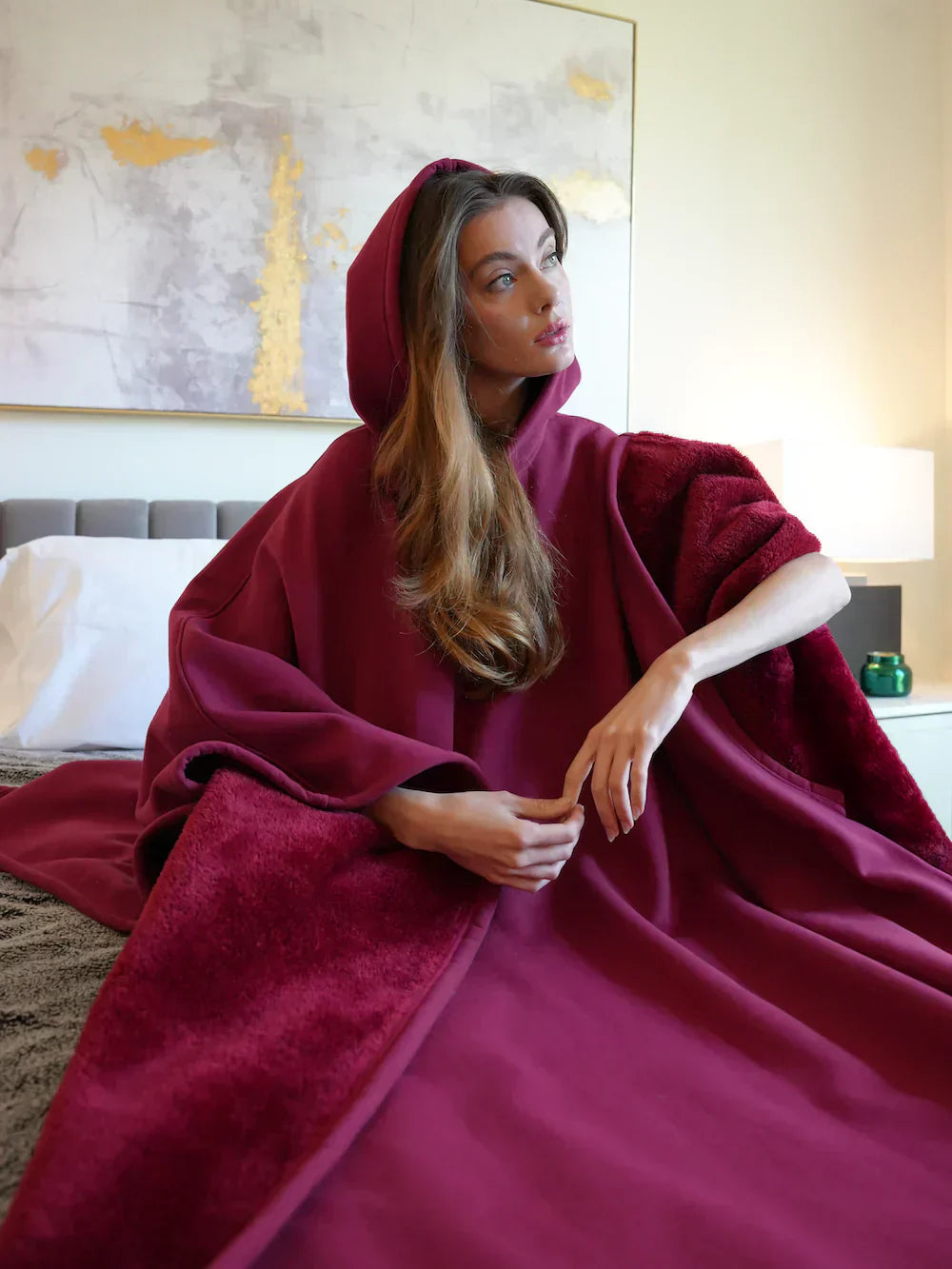 Kuscheldecke Oversized Wohlfühldecke Kapuzenpullover