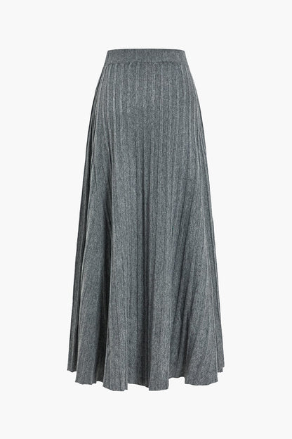 Damen Midirock Plissee Elastisch