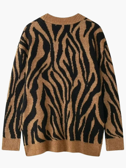Damen Strickpulli Gestreift Warm