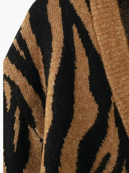 Damen Strickpulli Gestreift Warm