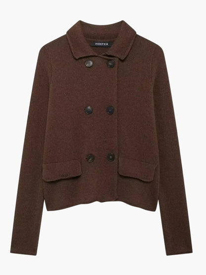 Damen Strickjacke Zweireihig Elegantes Design - Norvielle