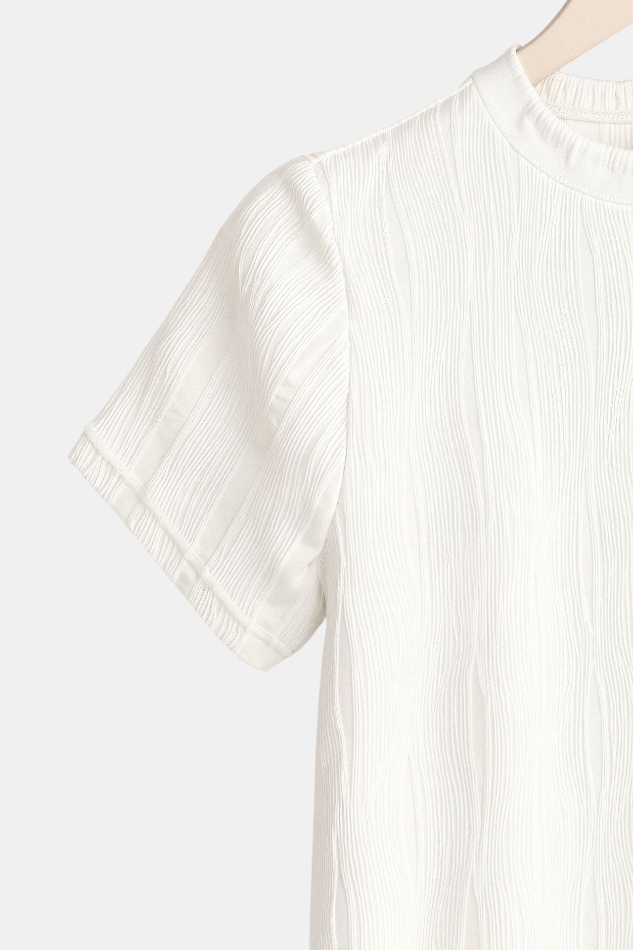 Herren Kurzarmshirt Gerippt Sportlich Sommer Weiss