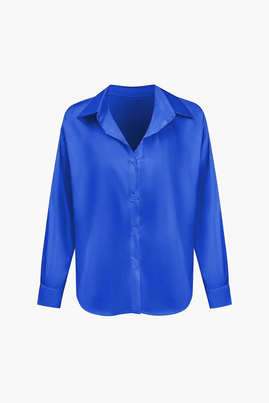 Damenbluse Langarm Seiden-Satin Elegante Bluse