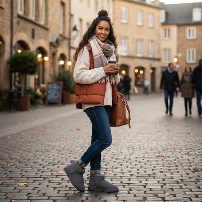 Damen Winterstiefel Gefüttert Warm Wollfutter