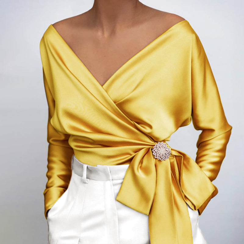 Damen Seidenbluse Elegante Bluse - Norvielle