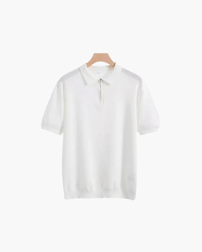 Herren Poloshirt Kurzarm Halbzipp Reißverschluss