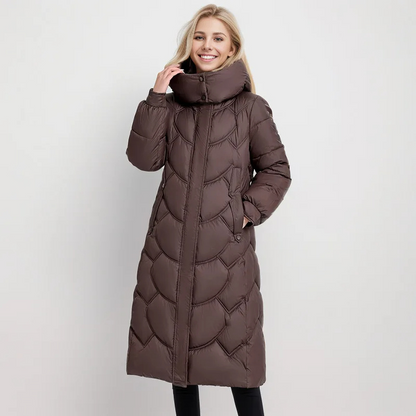 Damen Daunen Steppjacke Lang Winterwarm