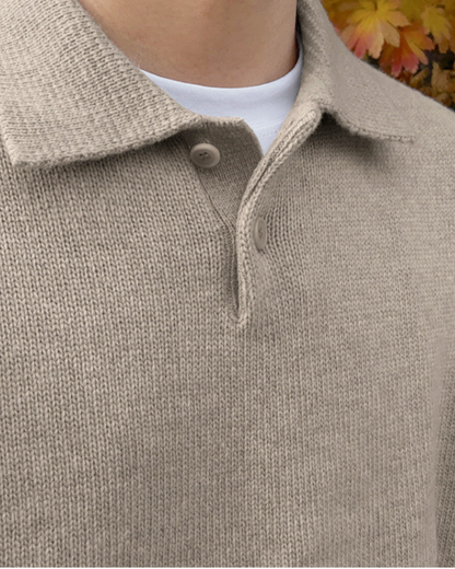 Herren Strickpullover Warm Wolle Polokragen