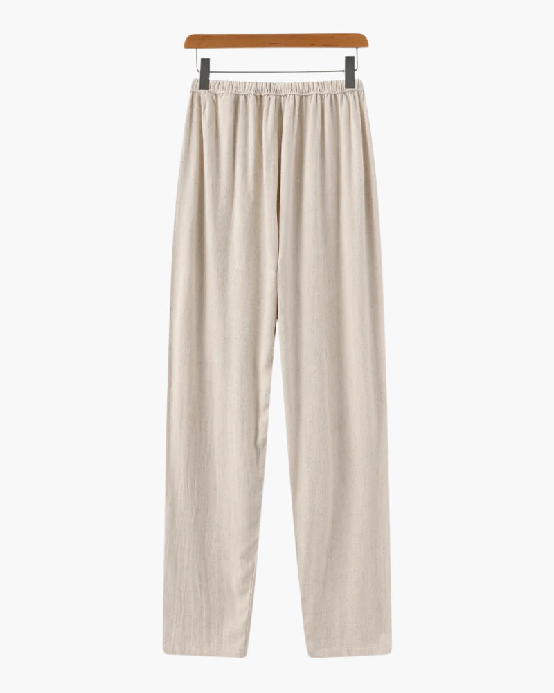 Herren Leinenhose Slim Fit Leicht Sommer