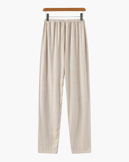 Herren Leinenhose Slim Fit Leicht Sommer