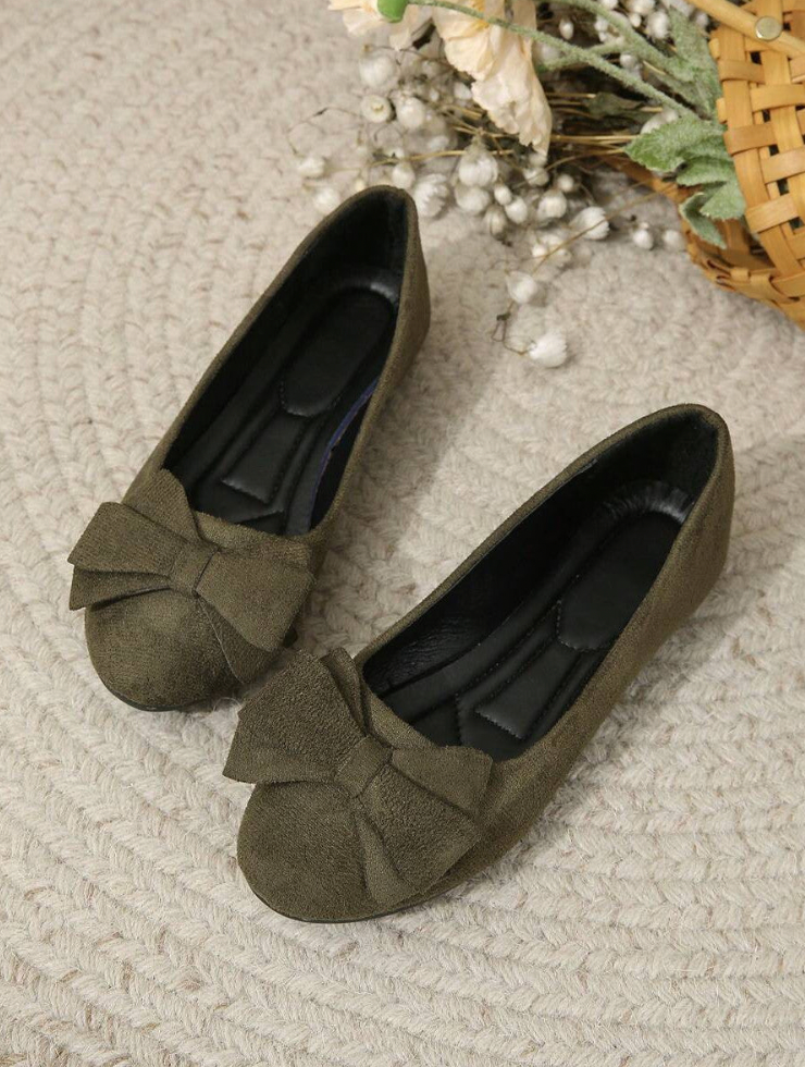 Damen Ballerinas Schleife Bequem Elegant