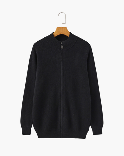 Herren Kaschmir Strickjacke Rippenstrick Modern