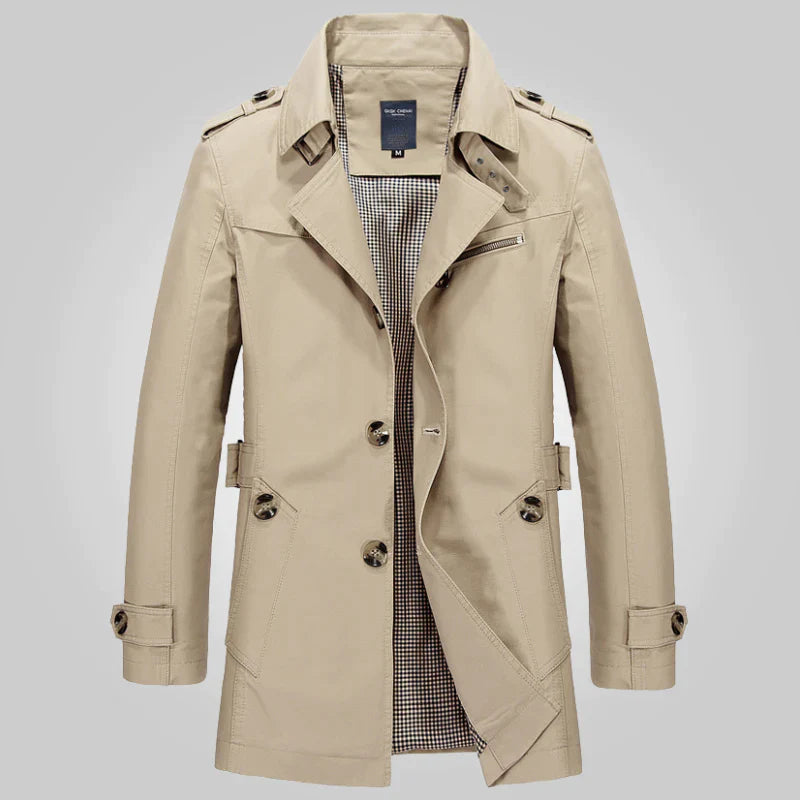 Herren Trenchcoat Modern Schwarz - Norvielle