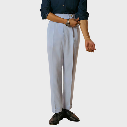 Damen Nadelstreifenhose Taillenhohe Mit Gürtel