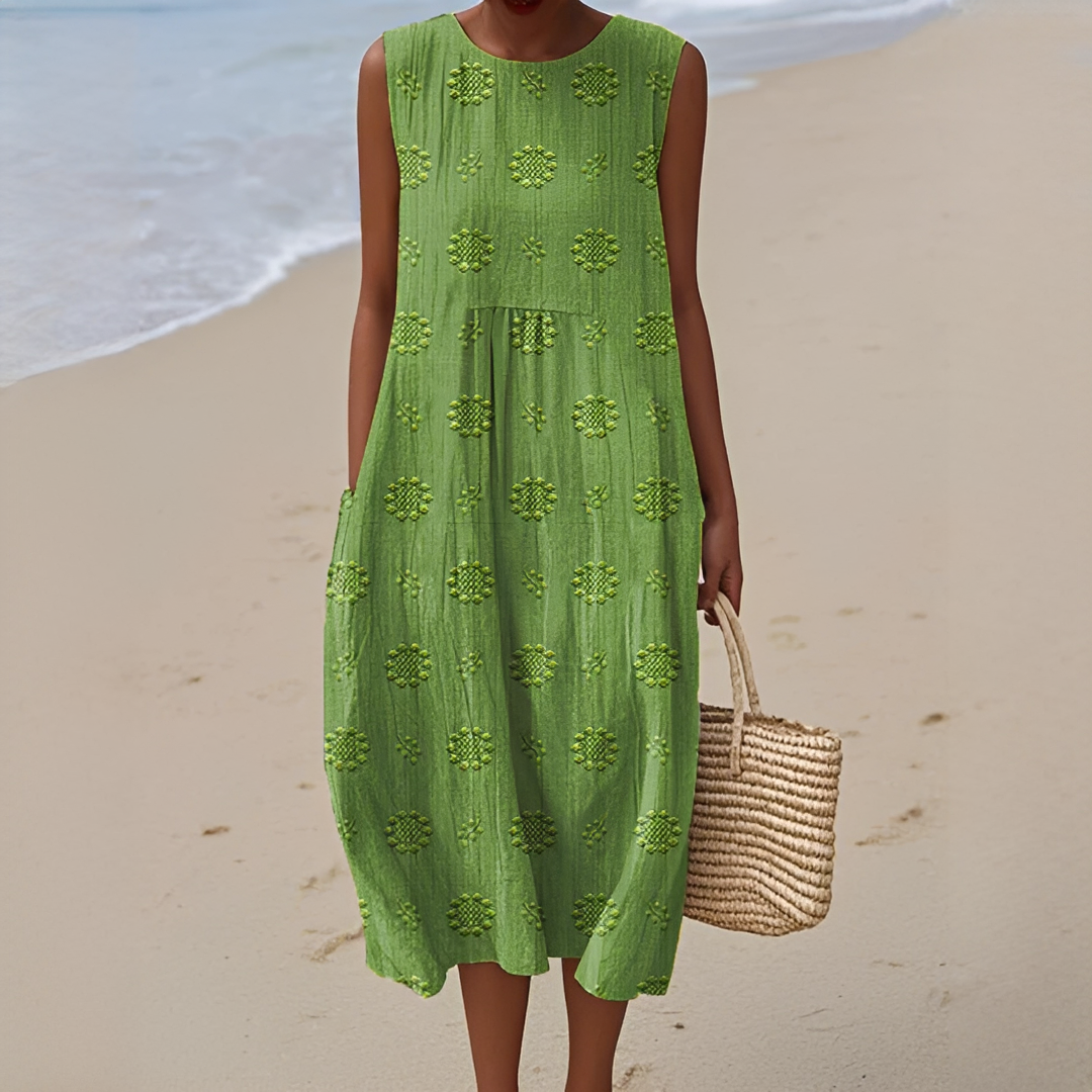 Damen Elegantes Sommerkleid Kurz Baumwolle