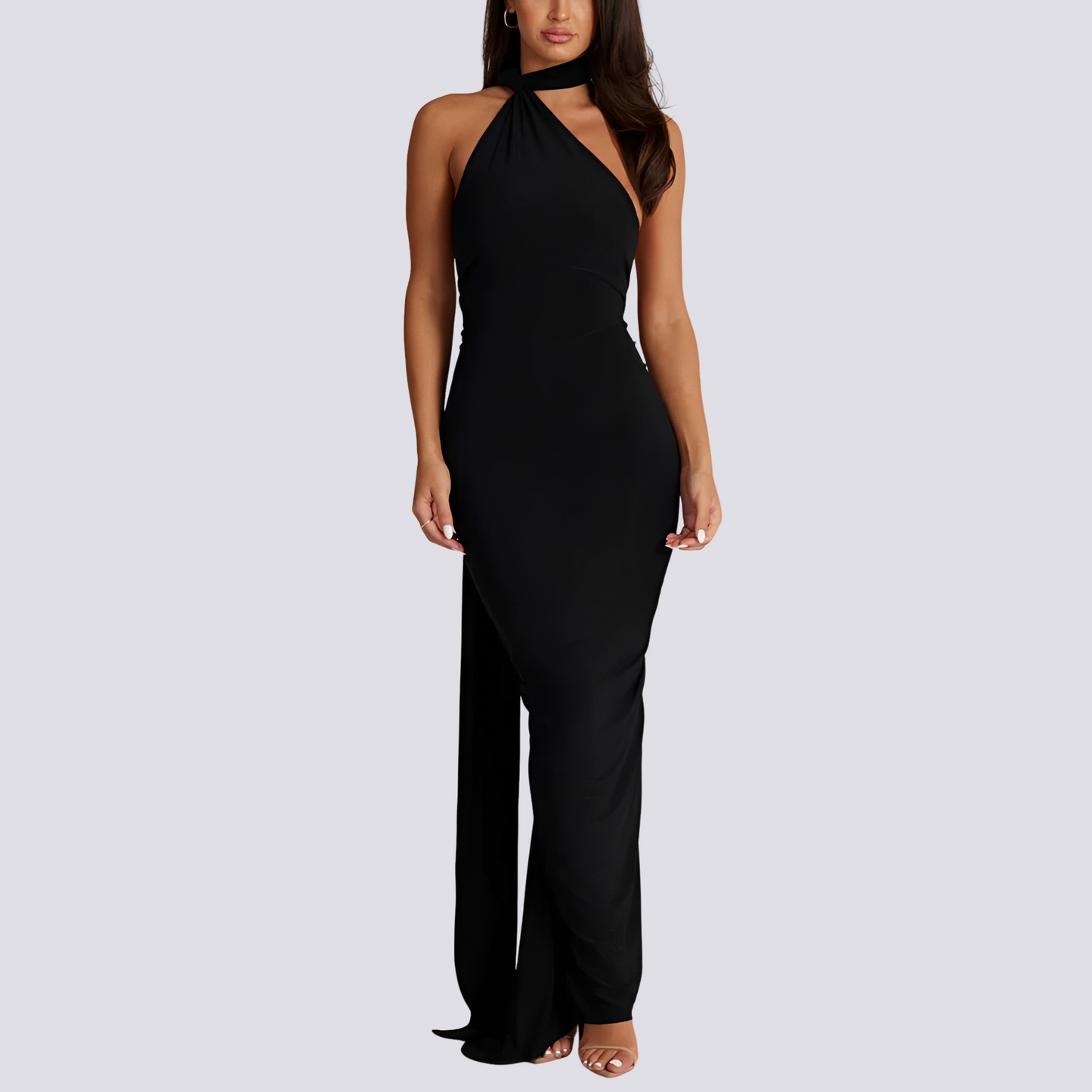Damen Plisseekleid Rückenfrei Elegant Sommerkleid