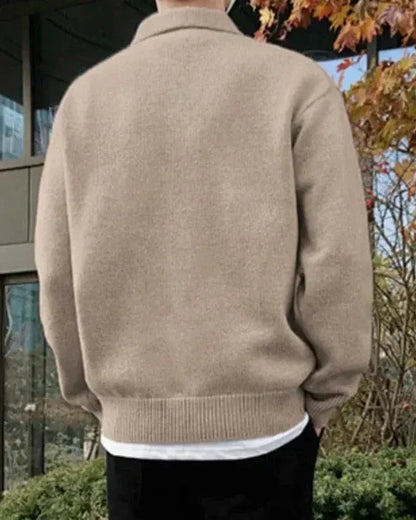 Herren Strickpullover Warm Wolle Polokragen