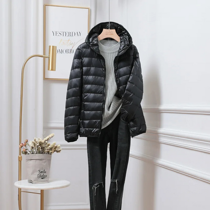 Damen Winterjacke Mit Kapuze Reißverschluss Warm