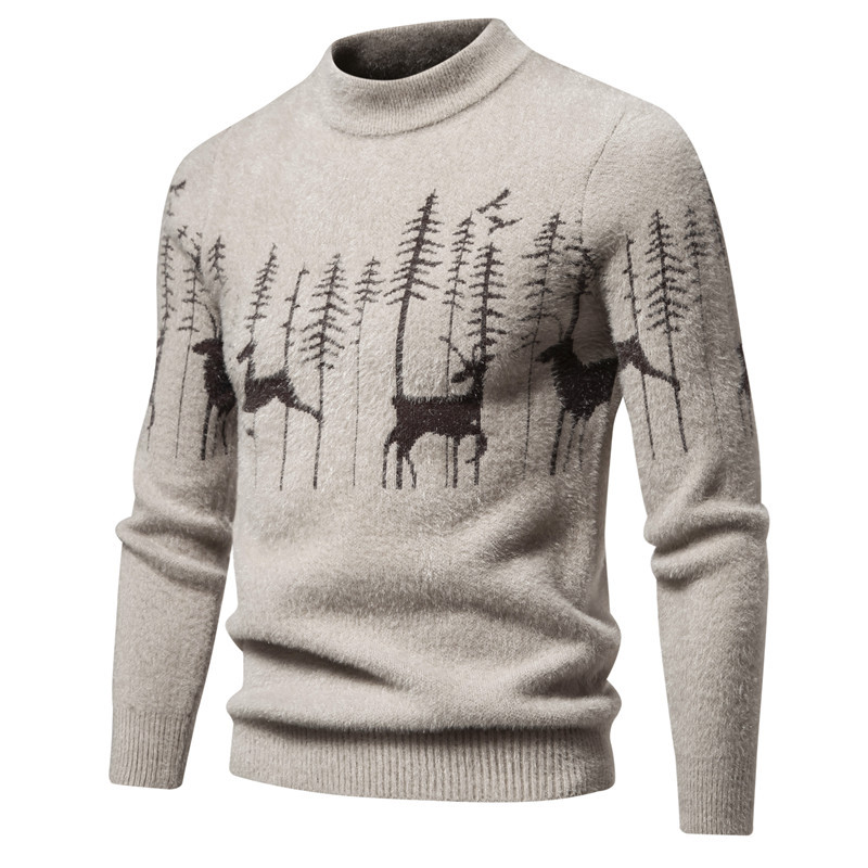Herren Weihnachtspullover Warm Modern Rot - Norvielle