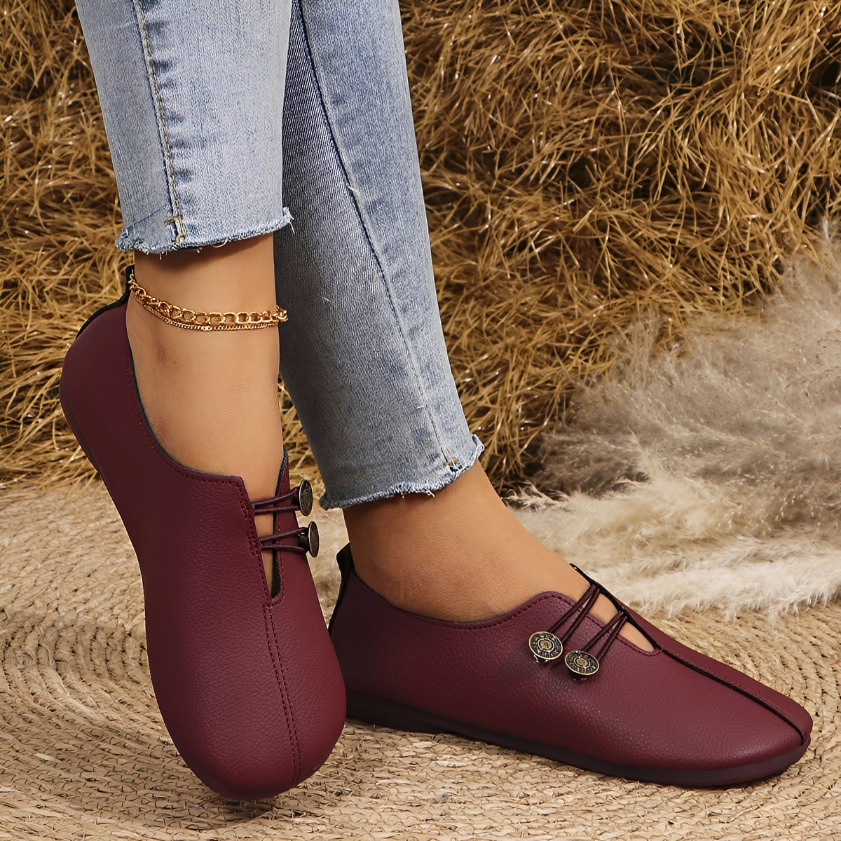 Damen Flachschuhe Weiches Leder Stilvoll