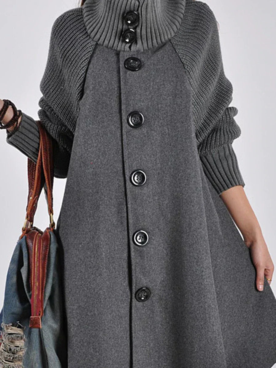 Damen Avantgarde Jacke Moderner Kragen Schwarz - Norvielle