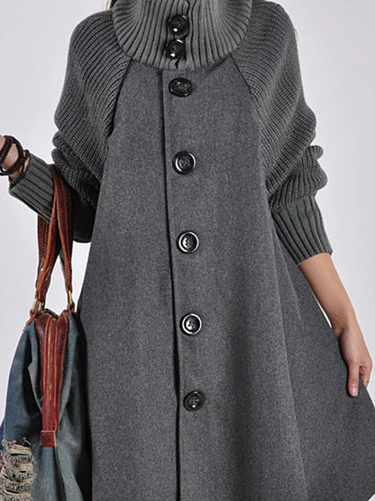 Damen Avantgarde Jacke Moderner Kragen Schwarz - Norvielle