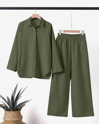 Damen Leinenanzug Bequem Sommer Mit Taschen Leinen