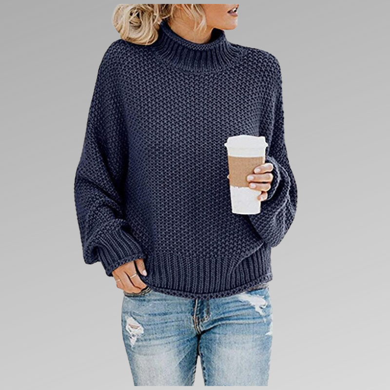 Damen Grobstrick Pullover Modern Großkaros