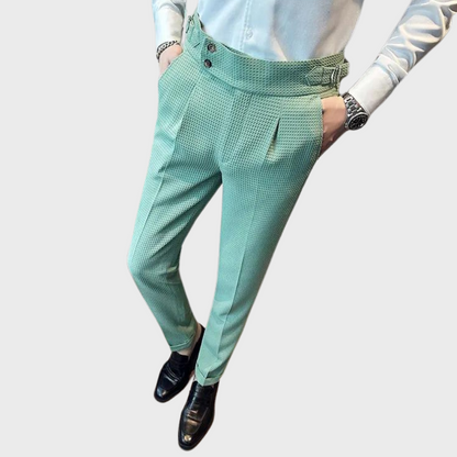Herrenhose Kariert Hochtailliert Komfort