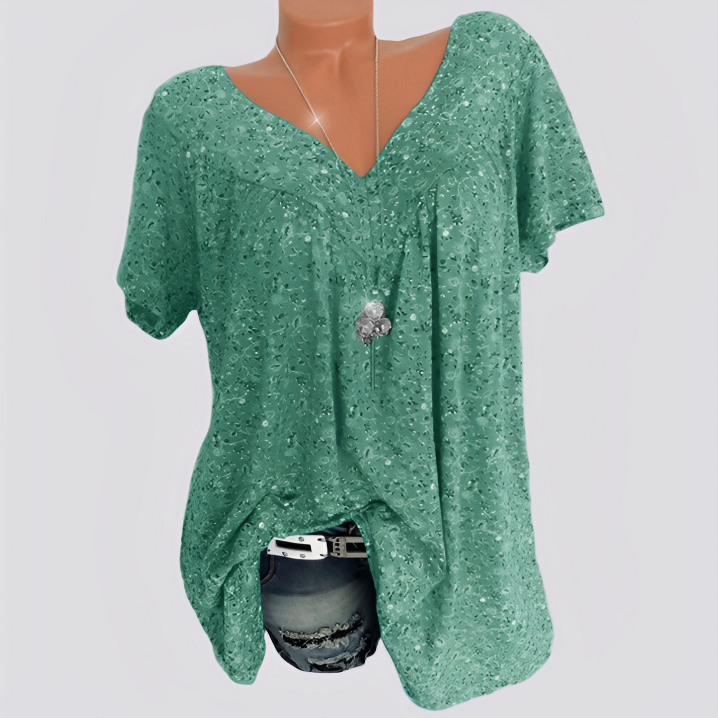 Damen Bluse Blumenmuster Lockere Passform Sommerweiß