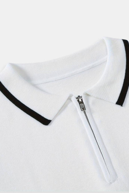 Herren Poloshirt Klassisch Mit Reißverschluss Modern