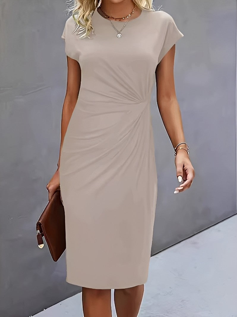 Damen Bodycon Kleid Gerafft Schmal