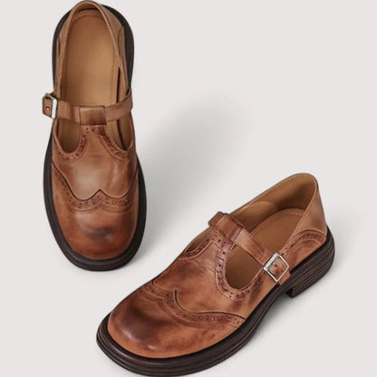Damen Orthopädische Schuhe Bequem Mary Jane Atmungsaktives Leder