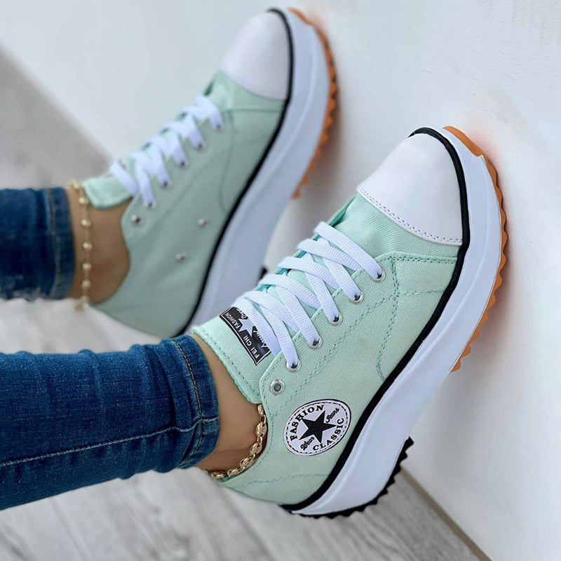 Orthopädische Laufschuhe Dicke Sohlen Schnürsenkel