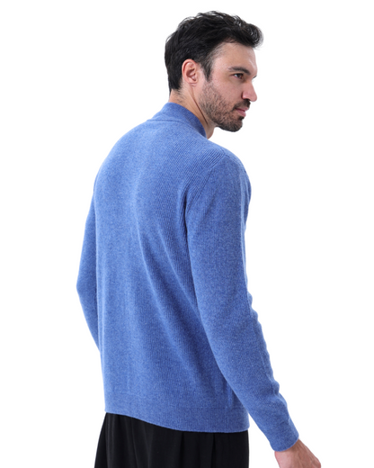 Herren Kaschmir Strickjacke Rippenstrick Modern