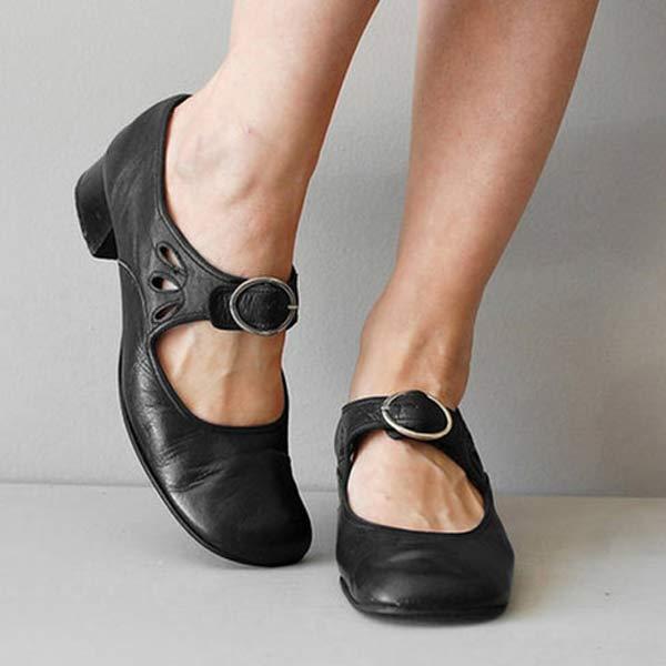Damen Orthopädische Keilsandalen Leder Verstellbare Schnalle